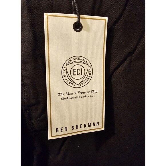 NEW w/ Tag Ben Sherman Mens Jet Black Classic EC1 Slim Chino 31x32 MSRP: $95 - Picture 4 of 5